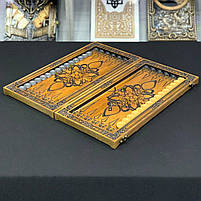 Нарди дерев'яні ручної роботи 46×23см Лев подарункові, фото 5