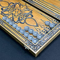 Нарди дерев'яні ручної роботи 46×23см Лев подарункові, фото 7