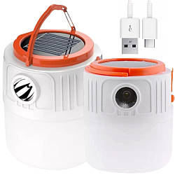 Набір 2шт Акумуляторний ліхтар на сонячній батареї HS-V65 / Аварійна кемпінгова лампа / Переносний ліхтар