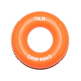Еспандер для рук 70lb (31,5кг) кистьовий круглий силіконовий помаранчевий