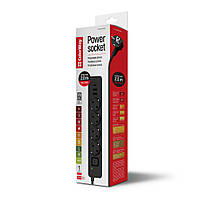 Мережевий фільтр-подовжувач СolorWay 4 розетки/3USB (2USB-A + 1 TYPE-C) Black 2M (CW-CHE432PDB), фото 11