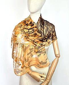 Шарф жіночий тонкий легкий весняний осінній Леона коричневий