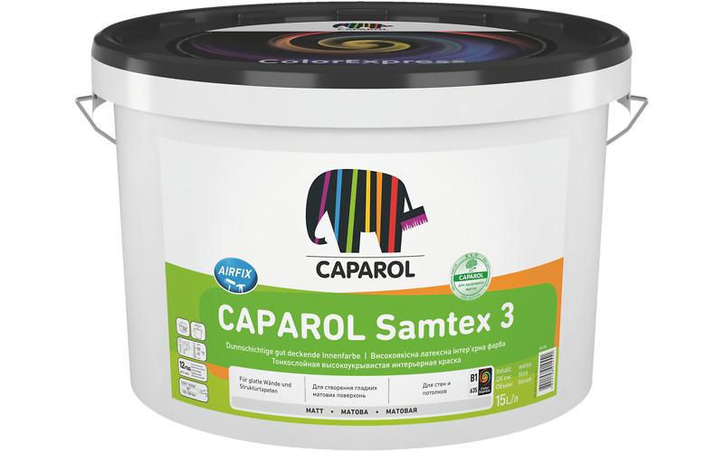 Фарба інтер'єрна латексна матова Caparol Samtex 3 E.L.F. База 1, 10 л.