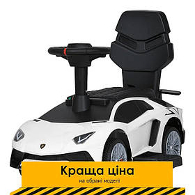 Каталка-толокар з мотором (музика, світло, 1 мотор 25W, акумулятор 6V4,5AH) M 5777EBL-1 Білий