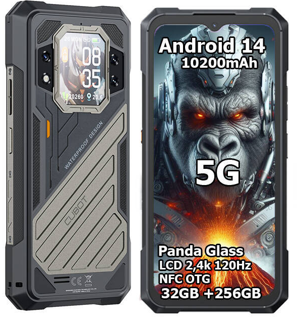 Смартфон Cubot KingKong X 16\256GB 5G 6.58" FHD + 120Hz Dimensity 7050 NFC 10200mAh 33W Fast Charge