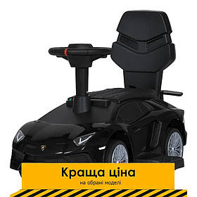 Каталка-толокар з мотором (музика, світло, 1 мотор 25W, акумулятор 6V4,5AH) M 5777EBL-2 Чорний