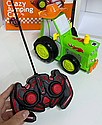 Дитячий музичний тракторець Crazy Jumping Car 2101А на радіо-керуванні "Шалений трактор" Зелений, фото 4