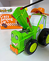 Дитячий музичний тракторець Crazy Jumping Car 2101А на радіо-керуванні "Шалений трактор" Зелений, фото 3