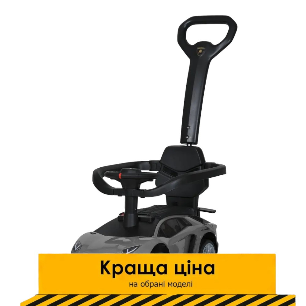 Каталка-толокар з батьківською ручкою (музика, світло, сигнал) M 5777EL-11 Сірий
