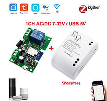 Zigbee RF реле Tuya Smart Life сухий контакт, реле для воріт Tuya з радіо модулем 7-32В