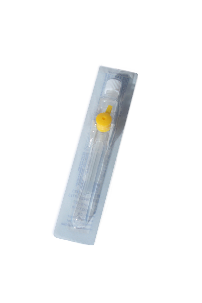 Канюля (катетер) внутрішньовенна з ін'єкційним портом Alexpharm 24G * 19 (жовта)