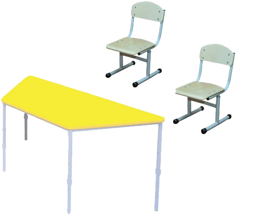 Комплект меблів для навчання регульований по висоті зі столом "Трапеція", фото 1