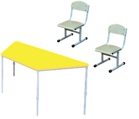 Комплект меблів для навчання регульований по висоті зі столом "Трапеція"