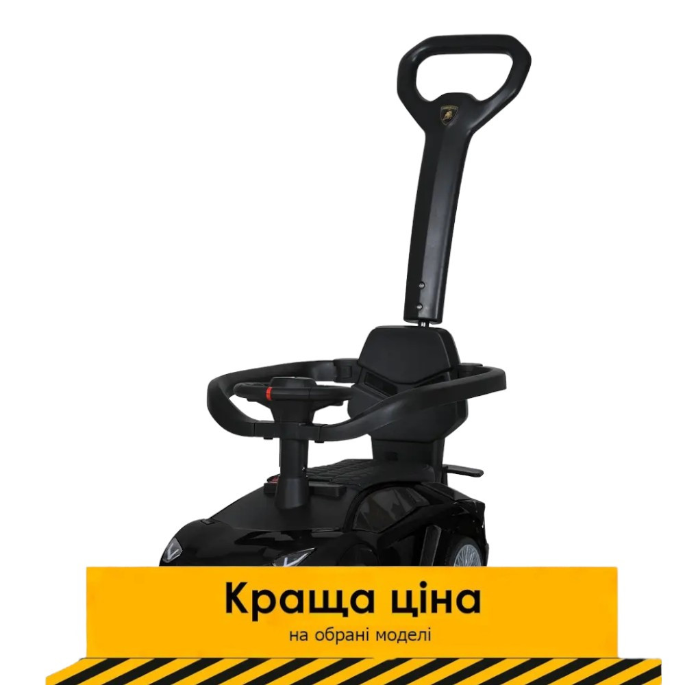 Каталка-толокар з батьківською ручкою (музика, світло, сигнал) M 5777EL-2 Чорний