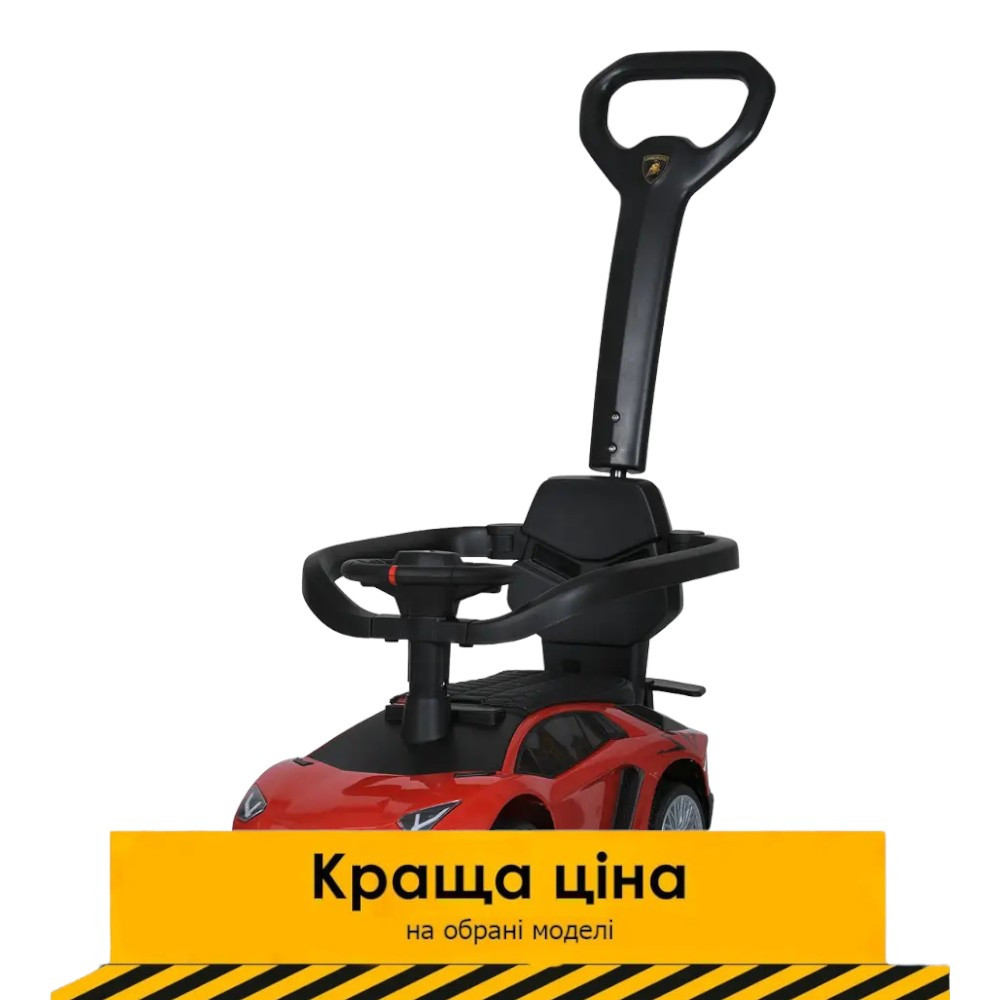 Каталка-толокар з батьківською ручкою (музика, світло, сигнал) M 5777EL-3 Червоний