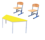 Комплект меблів для навчання регульований по висоті зі столом "Трапеція", фото 2