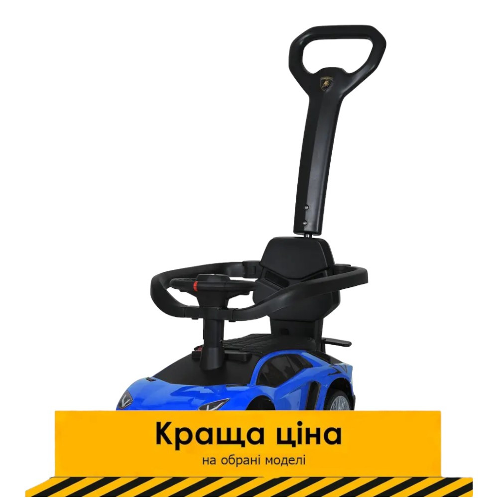 Каталка-толокар з батьківською ручкою (музика, світло, сигнал) M 5777EL-4 Синій