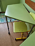 Комплект меблів для навчання регульований по висоті зі столом "Трапеція", фото 7