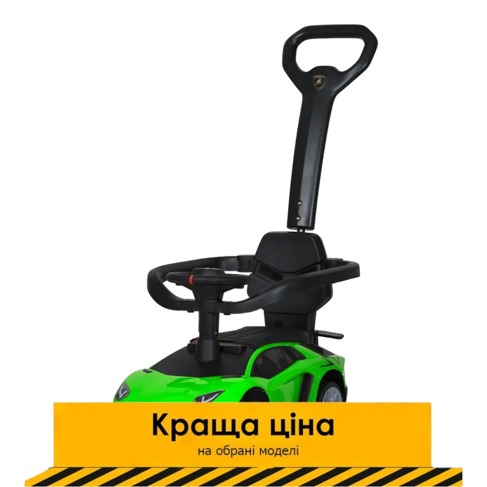 Каталка-толокар з батьківською ручкою (музика, світло, сигнал) M 5777EL-5 Зелений