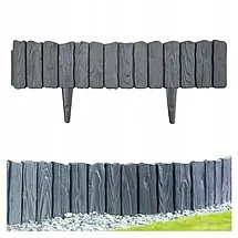 Декоративний парканчик GardenPlast Wood Palisade 2,32 м (Польща) Антрацит, фото 3