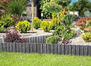 Декоративний парканчик GardenPlast Wood Palisade 2,32 м (Польща) Антрацит, фото 6