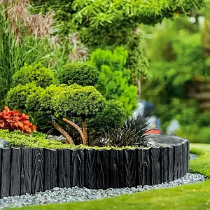 Декоративний парканчик GardenPlast Wood Palisade 2,32 м (Польща) Чорний