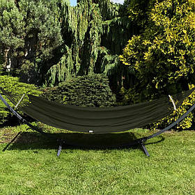 Двомісний гамак із планкою Hygge хакі XXL 200х150 WCG. 2-х місцевий. Сімейний гамак