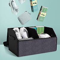 Автомобільний органайзер Lesko 5699 Gray 66*32*29 см місткий на два відділення з ручкою 5 шт., фото 3