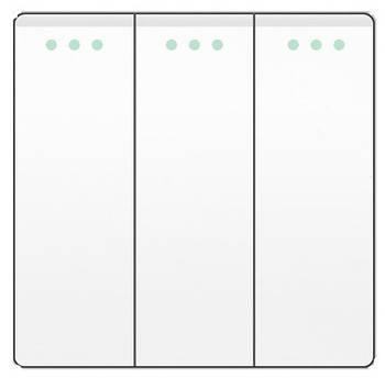 Механізм 3-клавішний вимикач 1DAL | Білий, З індикацією (86-3G1W-WT)