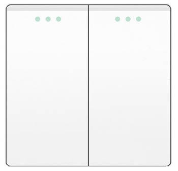 Механізм 2-клавішний вимикач 1DAL | Білий, З індикацією (86-2G1W-WT)