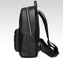 Чоловічий шкіряний рюкзак Feidikabolo чорний, міський ранець з натуральної шкіри, фото 3