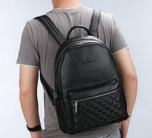 Чоловічий шкіряний рюкзак Feidikabolo чорний, міський ранець з натуральної шкіри, фото 4