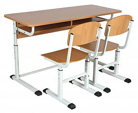 Комплект учнівський 2-місний на плоскоовальній трубі зростова група №4-6