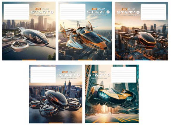 Зошит 18 арк. лінія "Школярик" ВД лак / Let's start, фото 1