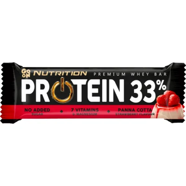 Батончик протеїновий Go On Nutrition Protein Bar 33% Panna Cotta Strawberry 50g