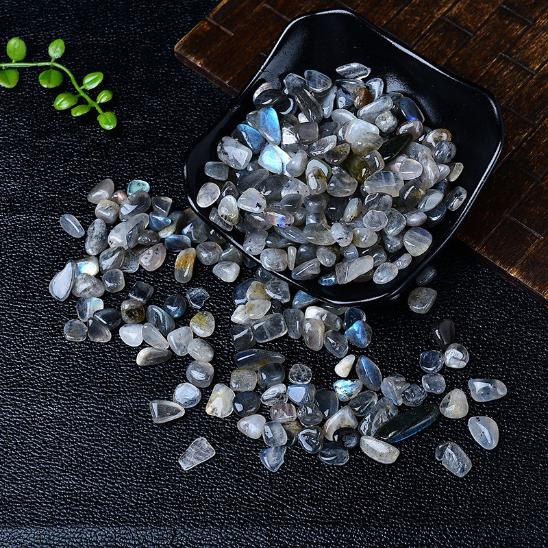 Крихта Лабрадорит 5-7 мм без отвору, галтовка з натурального каменю, ціна за 10 грам, фото 1