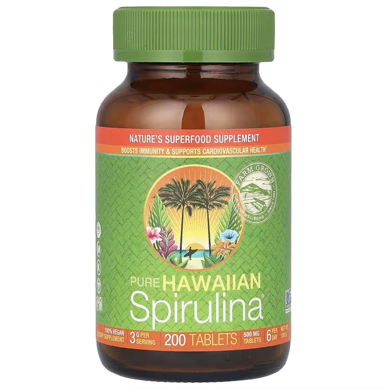 Nutrex Hawaii, чиста гавайська спіруліна, 3 г, 200 таблеток (500 мг в 1 таблетці) - фото 1 - id-p1425397787