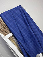 Костюмна віскоза Клітинка синя