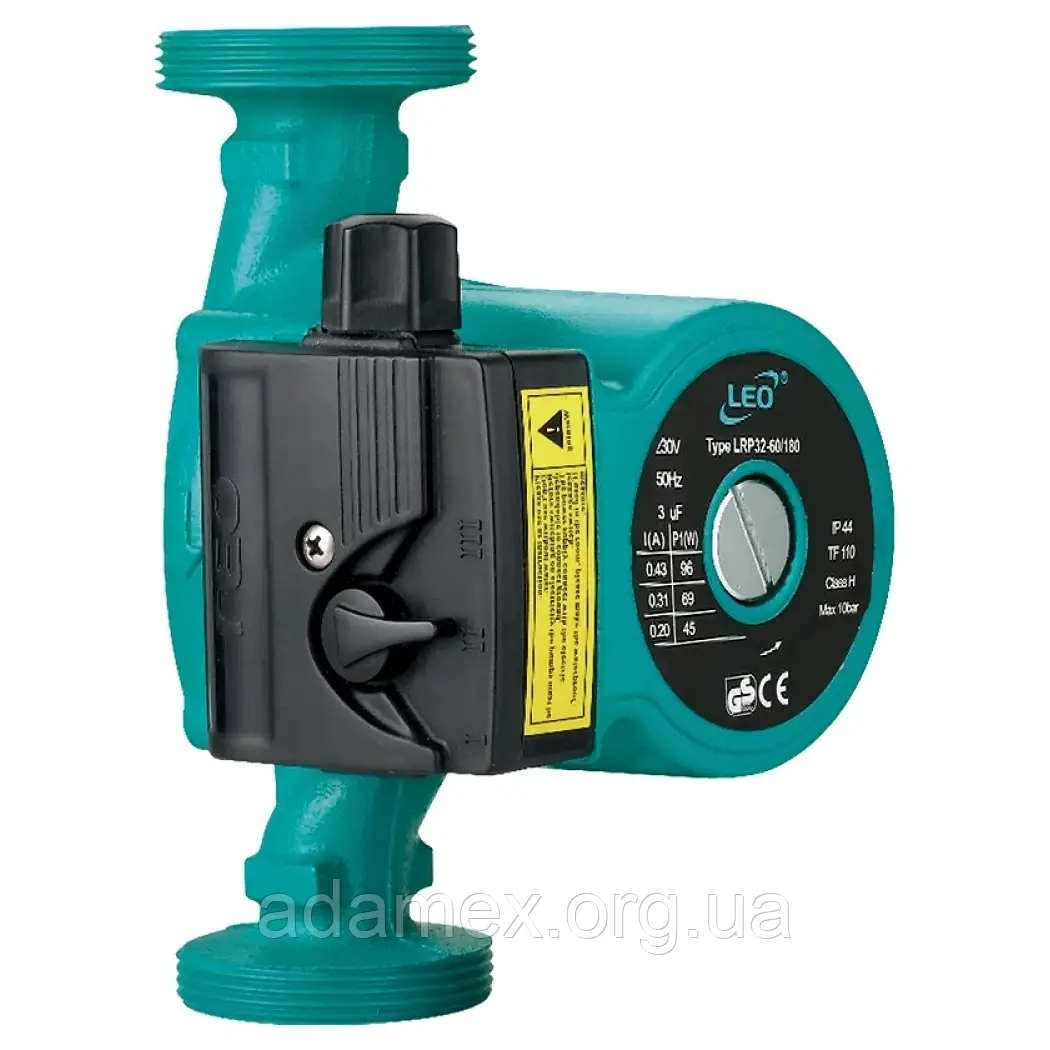 Насос циркуляційний LEO 3.0 96Вт Hmax 6м Qmax 66л/хв 1 1/2" 180мм + гайки 1"