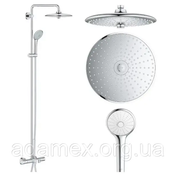 Душова система для ванни з термостатом для настінного монтажу GROHE Euphoria System 260