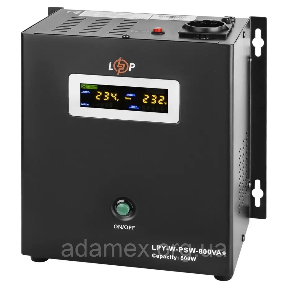 ДБЖ з правильною синусоїдою LOGIC POWER LPY-W-PSW-800VA+(560Вт) 5/15 (12V)