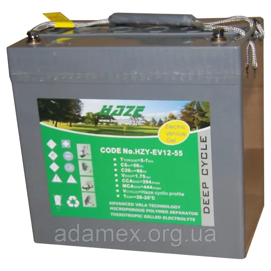Акумуляторна батарея HAZE HZY-EV12-55 (12V/59,7Ah) гель