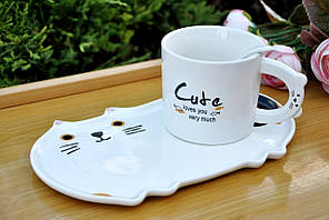 Чашка з блюдцем "Котик", 230 мл