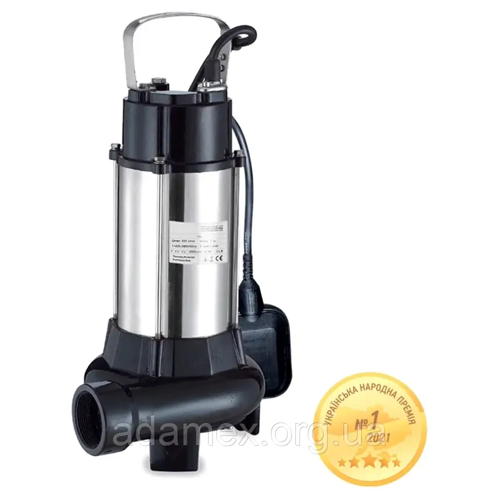 Насос каналізаційний AQUATICA 1.1кВт Hmax 7м Qmax 270л/хв (з ножом)