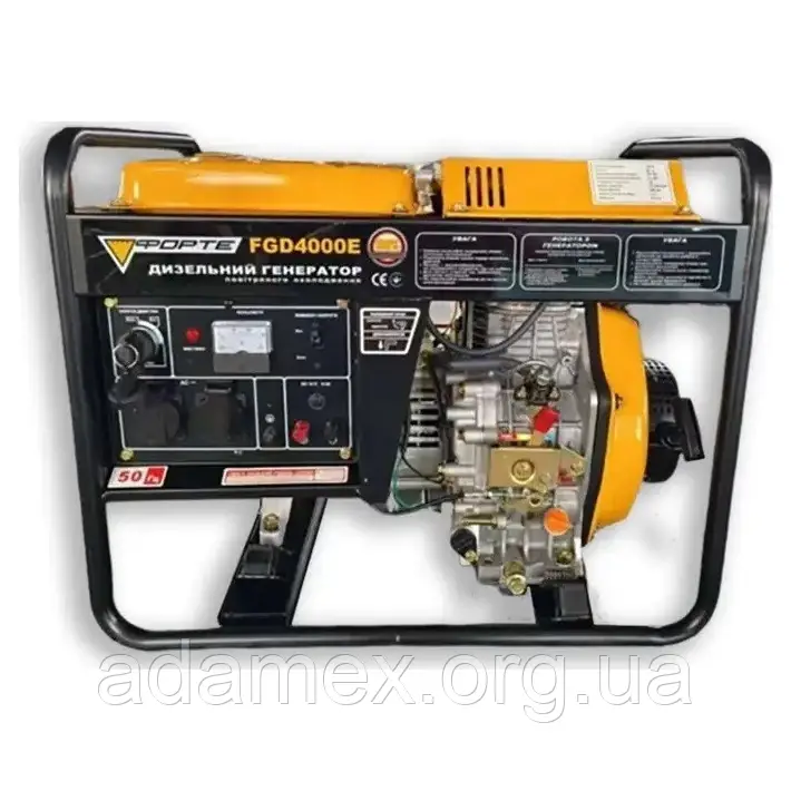 Генератор дизельний FORTE FGD4000E 3.0кВт, бак12,5л, 340гр/кВт*г