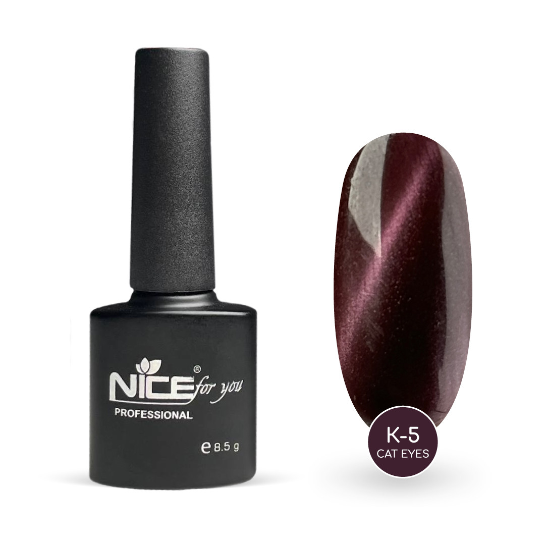 Гель-лак Nice for you Cat Eyes К-5 Баклажановий 8.5 г