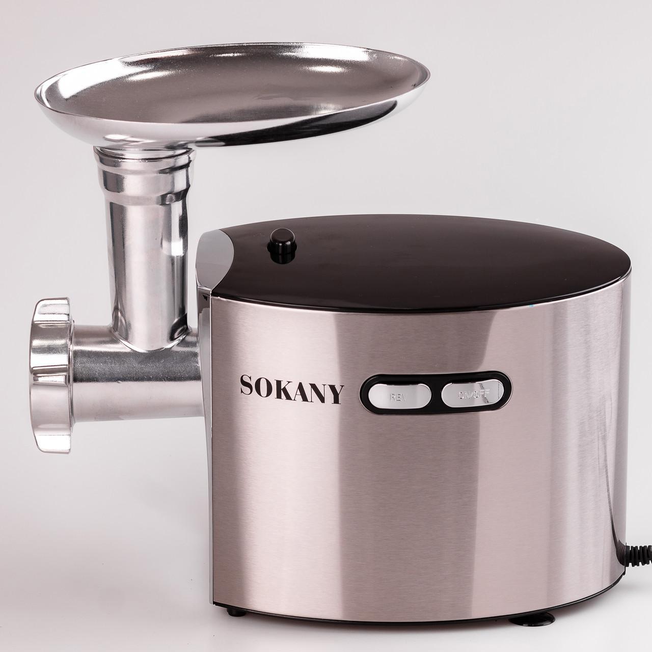 Професійна м'ясорубка Sokany SK-091 2500 Вт електрична для м'яса зі зворотним обертанням і легким чищенням