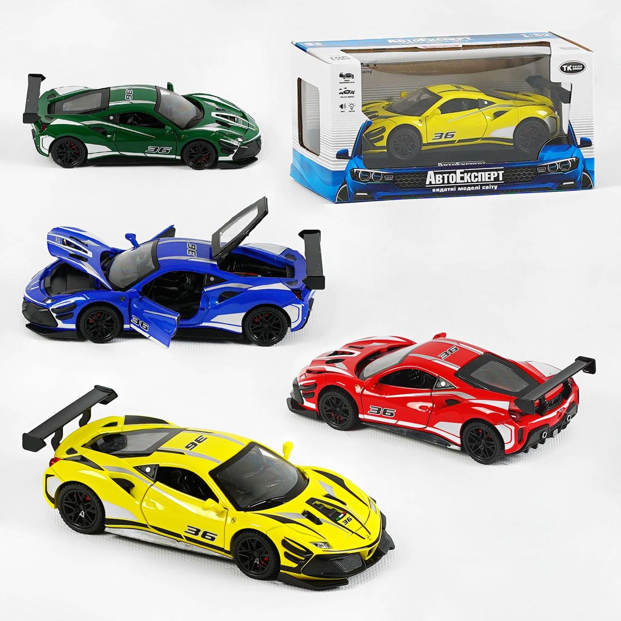 Машинка 10820 "Авто Експерт", 4 кольори, металопластик, 1:32, звук, світло, інерція, рухомі елементи