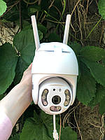 Wi-Fi камера видеонаблюдения с ночным видением вай-фай наружная поворотная 4мп айси iCSEE