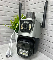 Вай-фай Камера видеонаблюдения iCsee уличная поворотная с двумя независимыми линзами